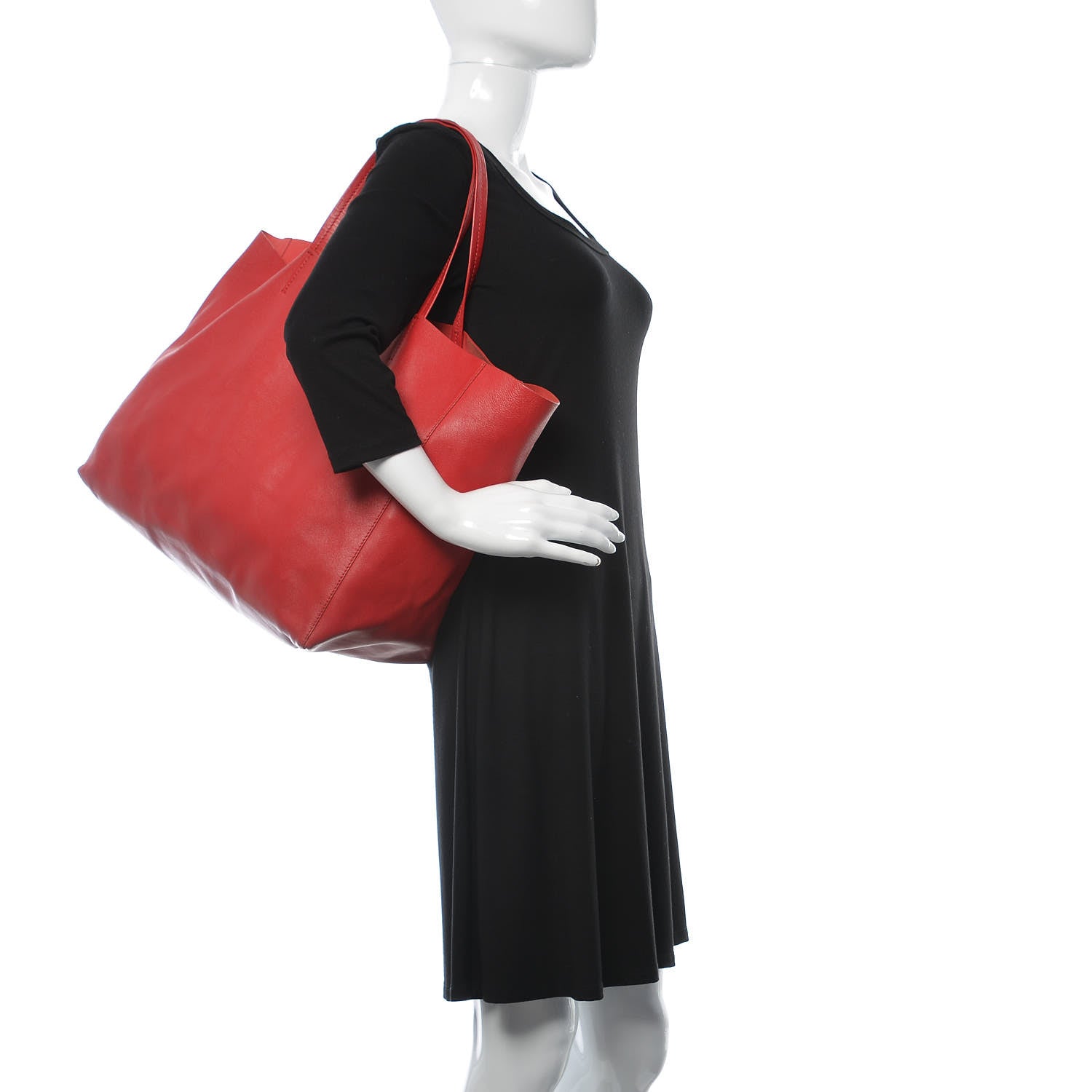 Celine Lambskin Horizontal Cabas Red 2 of 23
