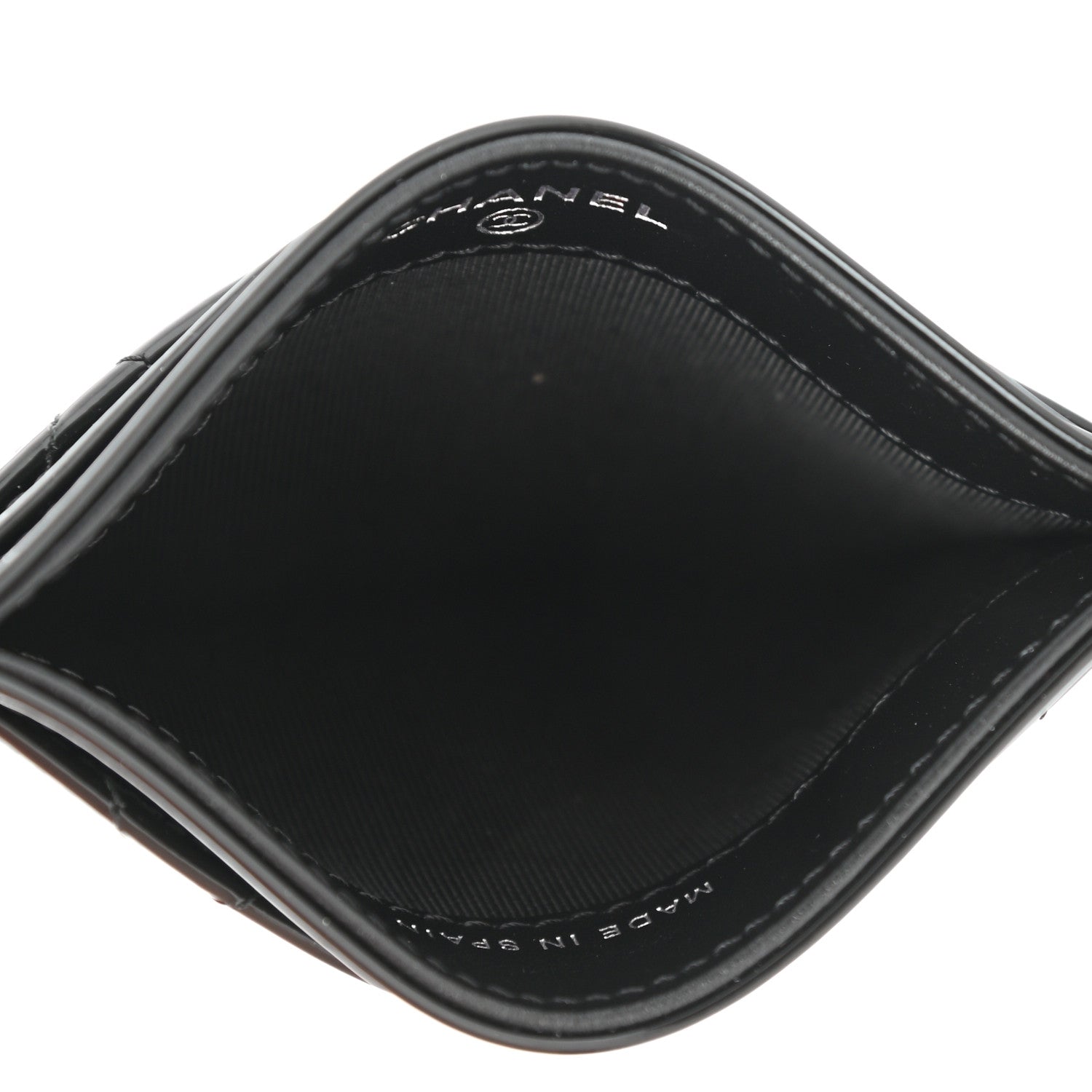 Chanel Patent Calfskin Quilted Card Holder So Black 5 of 9