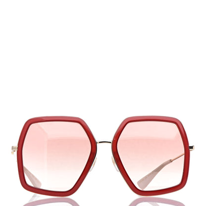 Gucci Acetate Oversize Square Frame GG0106S Sunglasses Red 2 of 8