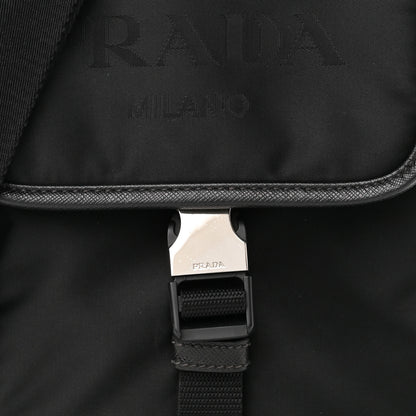Prada Tessuto Nylon Saffiano Logo Messenger Bag Black 8 of 11