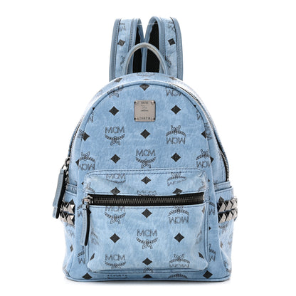 MCM Visetos Side Stud Mini Stark Backpack Blue 1 of 28