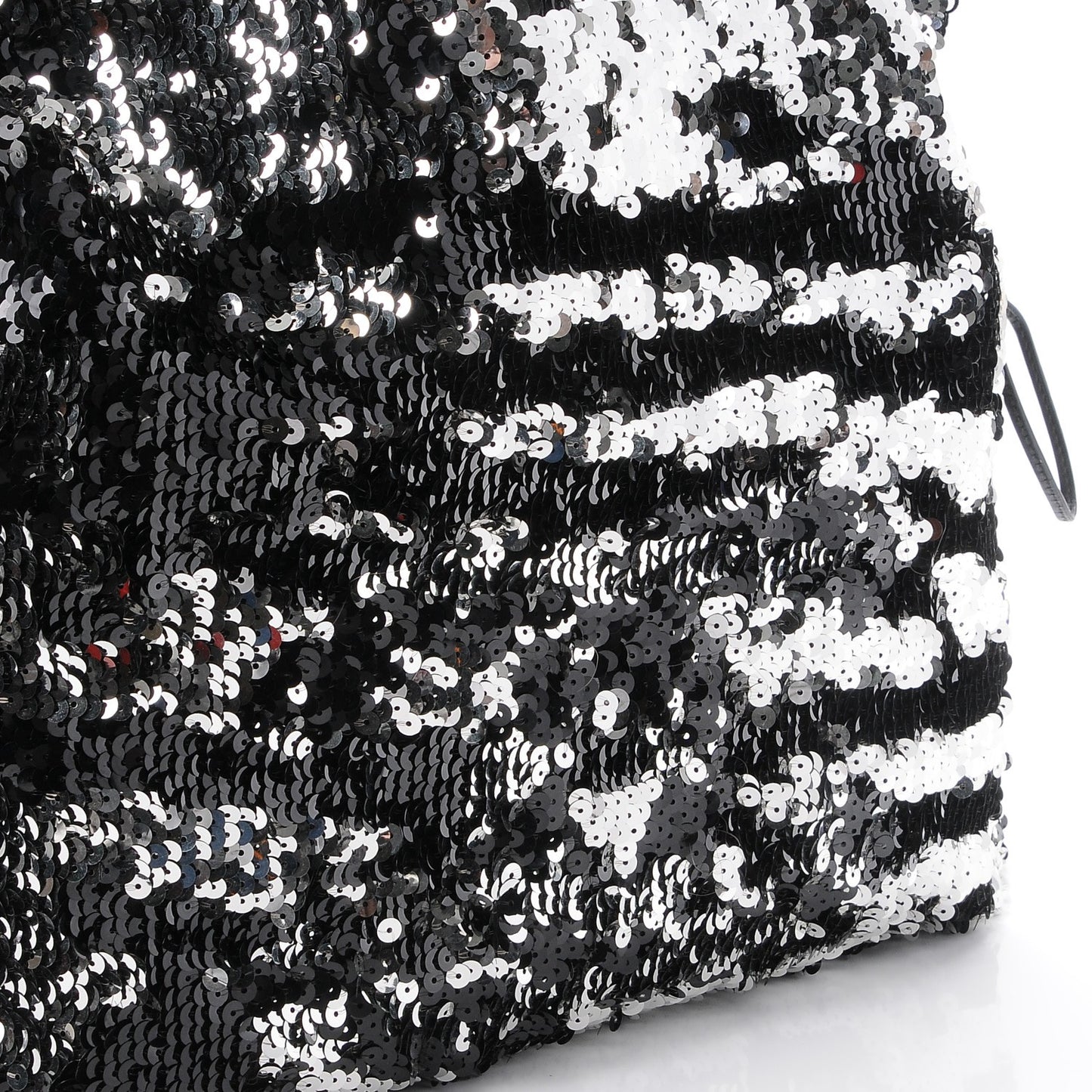Sequin Summer Night Drawstring Tote Black