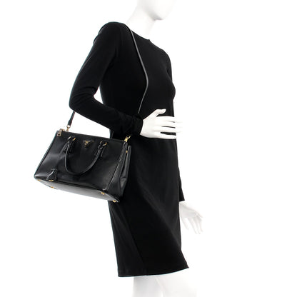 Prada Saffiano Small Galleria Double Zip Tote Black 3 of 15