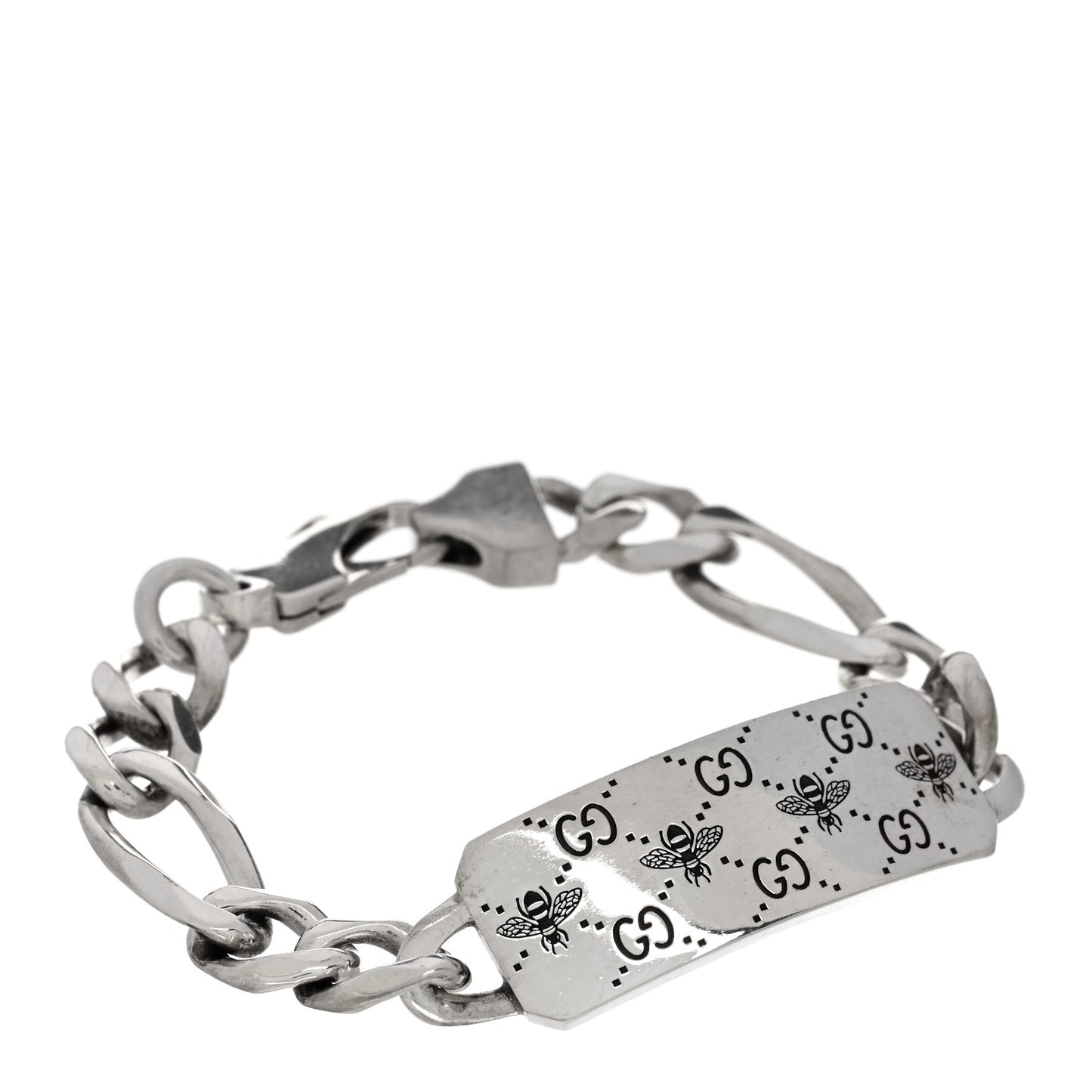 Sterling Silver GG Bee ID Chain Bracelet