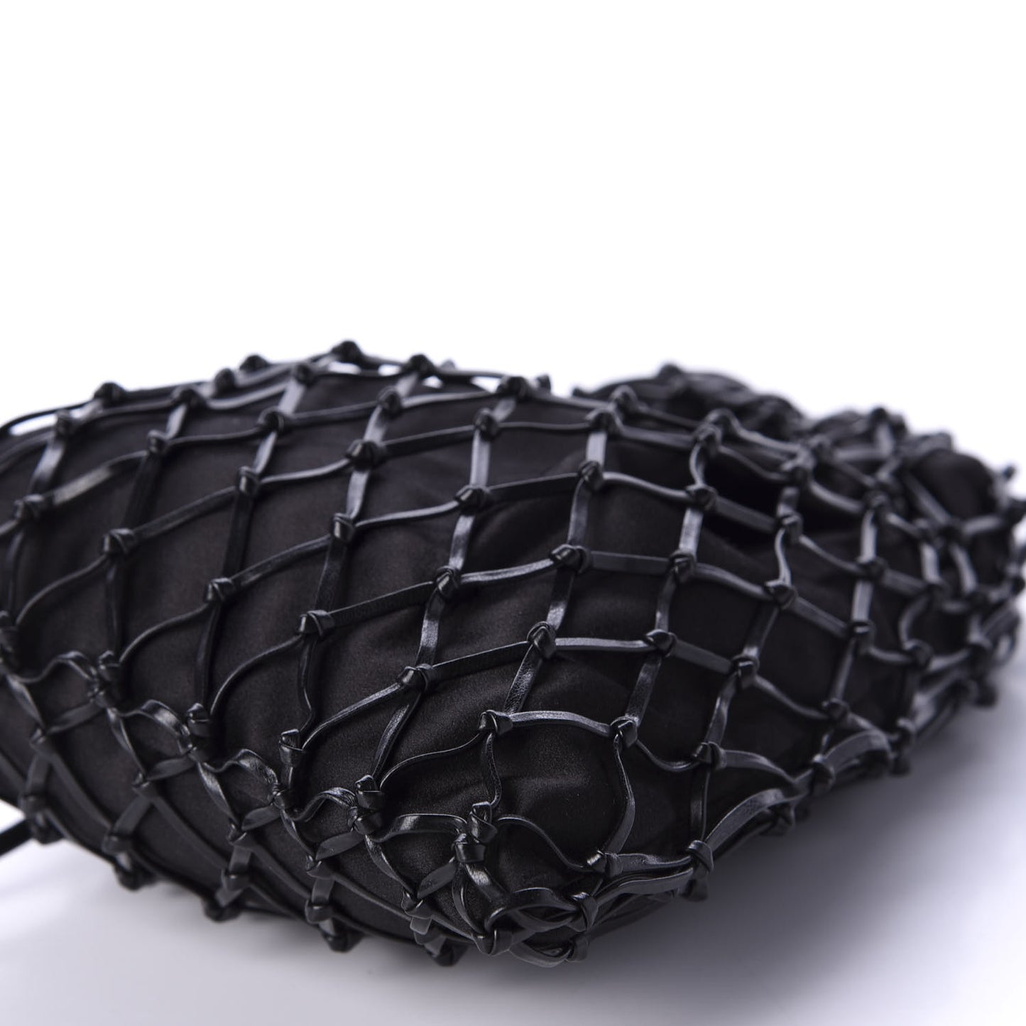 Satin Net Chain Bag Black