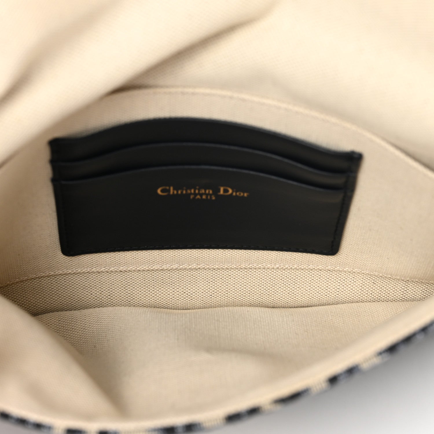 Christian Dior Oblique Flap Pouch Clutch Blue 5 of 6