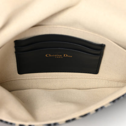Christian Dior Oblique Flap Pouch Clutch Blue 5 of 6