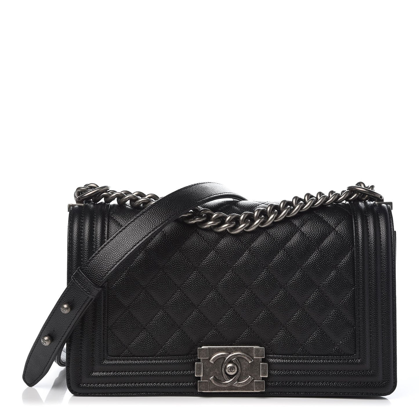 Caviar Quilted Medium Boy Flap Black
