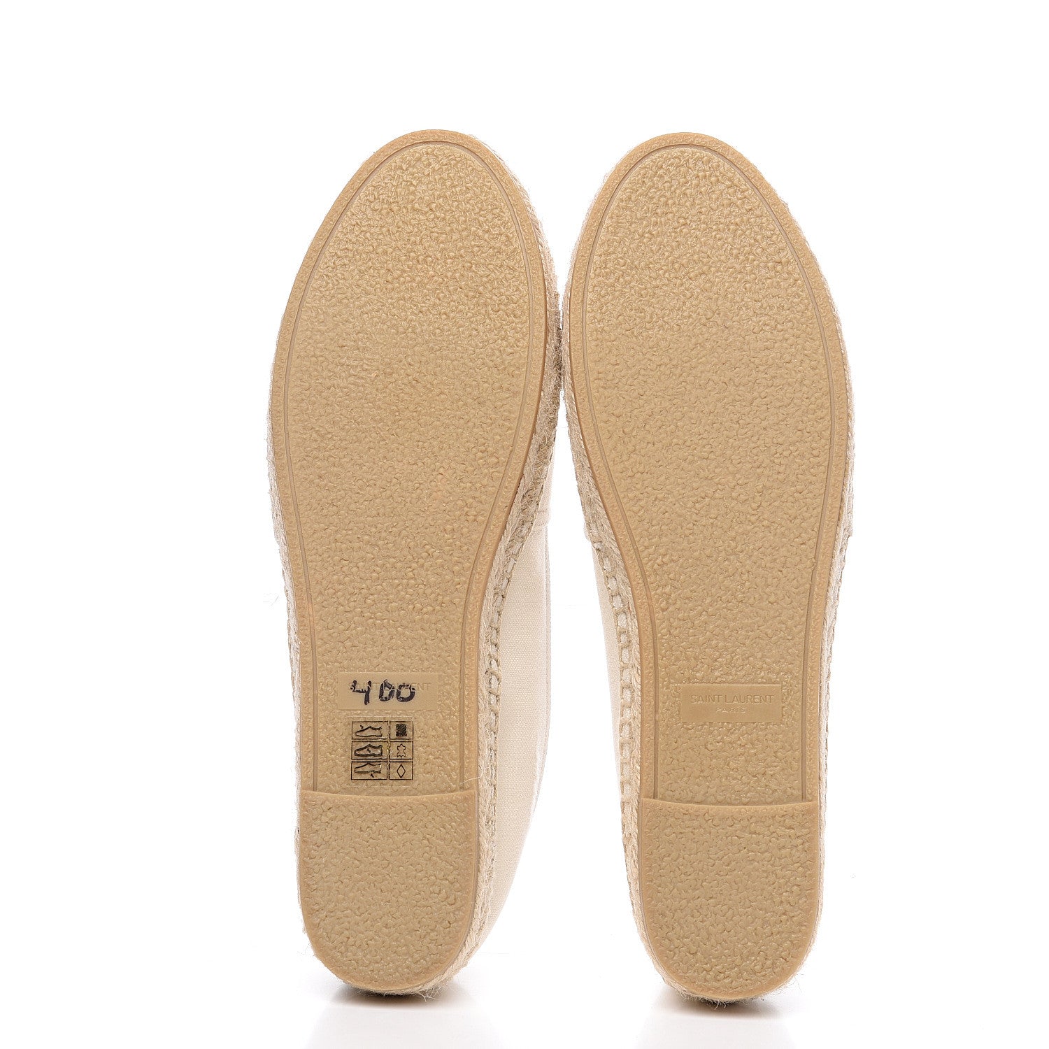 Saint Laurent Canvas Nappa Elba Light Logo Embroidered Espadrilles 41 Panna 5 of 8