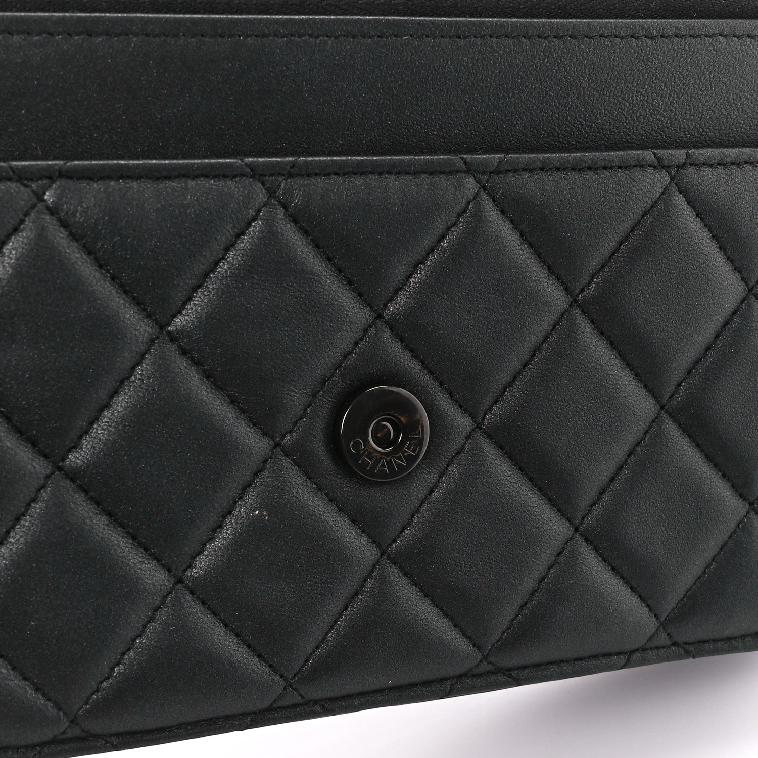 Chanel Lambskin Quilted Wallet On Chain WOC So Black 13 of 15