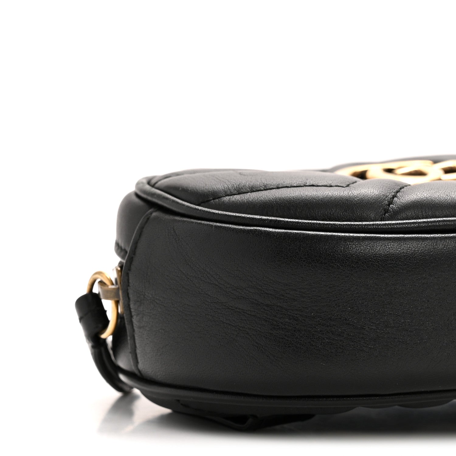 Gucci Calfskin Matelasse GG Marmont Belt Bag 95 38 Black 9 of 13