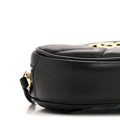 Gucci Calfskin Matelasse GG Marmont Belt Bag 95 38 Black 9 of 13