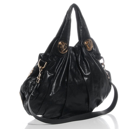 Gucci Leather Embroidered Large Hysteria Tote Black 3 of 7