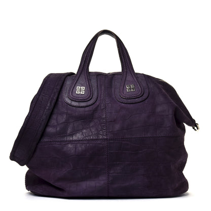 Givenchy Nubuck Crocodile Embossed Medium Nightingale Purple 1 of 9
