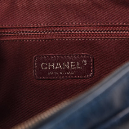 Chanel Glazed Calfskin Quilted Medium Duo Color Flap Blue 6 of 9