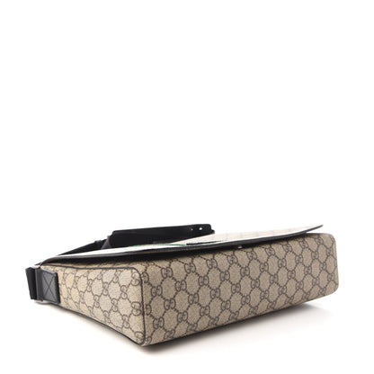 Gucci GG Supreme Monogram Web Flap Messenger Bag Black 4 of 10
