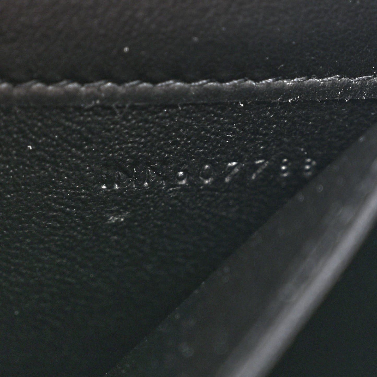 Calfskin Crocodile Embossed Monogram Uptown Chain Wallet Black