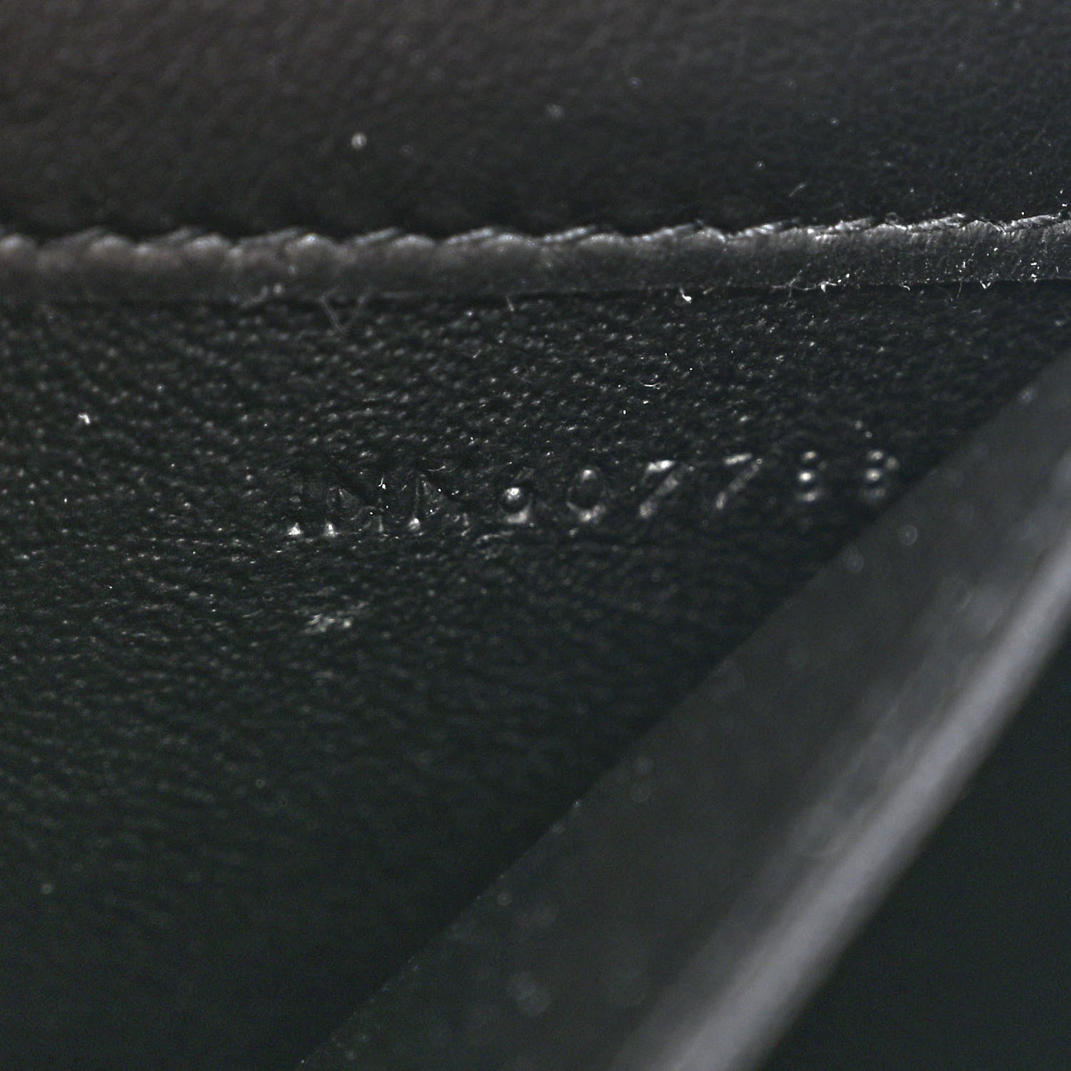 Saint Laurent Calfskin Crocodile Embossed Monogram Uptown Chain Wallet Black 8 of 12