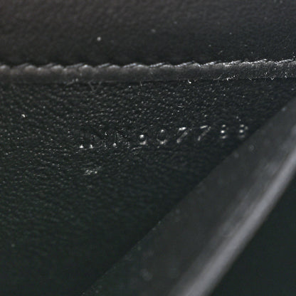 Saint Laurent Calfskin Crocodile Embossed Monogram Uptown Chain Wallet Black 8 of 12