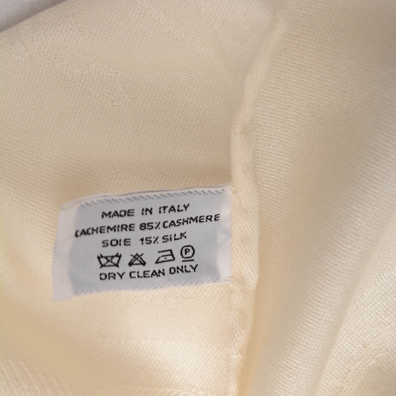 Hermes Cashmere Silk New Libris Stole Ivory 5 of 5