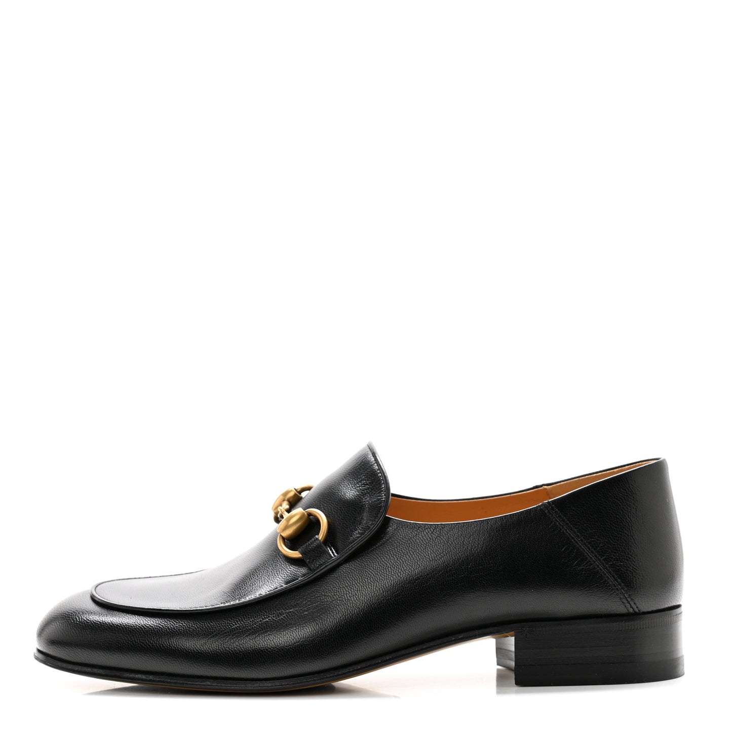 Goatskin Womens Horsebit Mid-Heel Loafers 38 Black