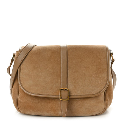 Saint Laurent Suede Sorbonne Medium Shoulder Bag Natural Tan 1 of 11