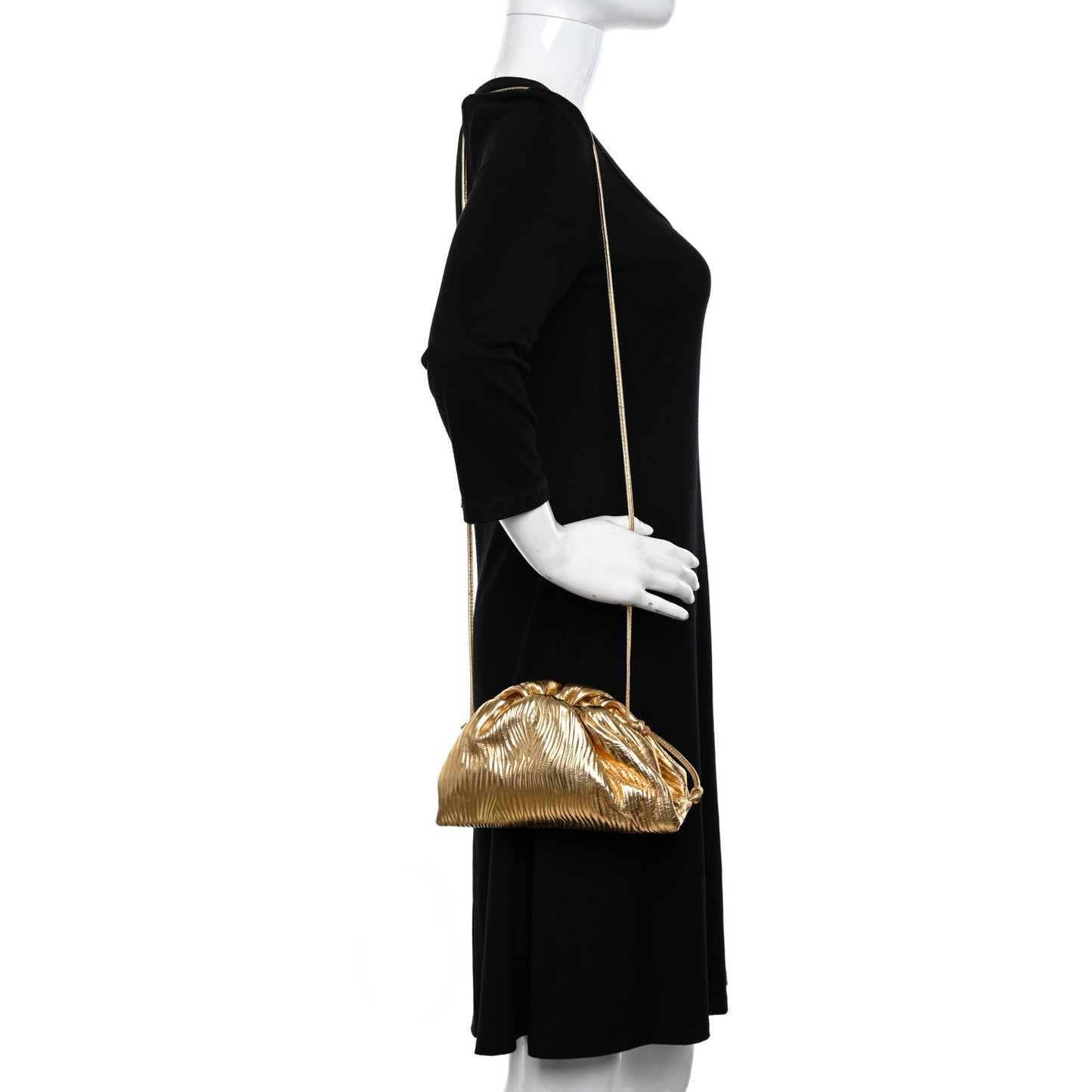 Metallic Bark Calfskin The Mini Pouch Gold