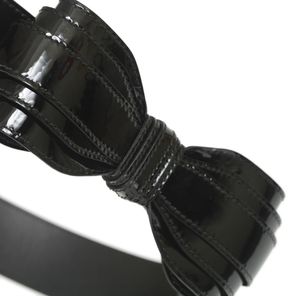 Saint Laurent Patent Leather Bow Belt Black 75 30 4 of 7