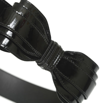Saint Laurent Patent Leather Bow Belt Black 75 30 4 of 7