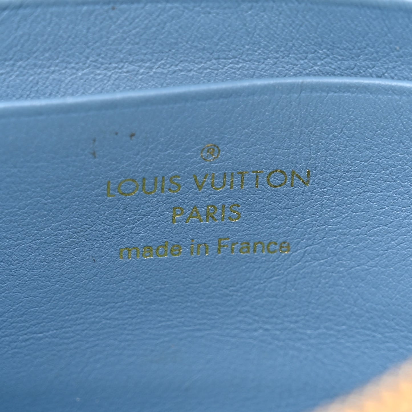 Embroidered Monogram Denim New Wave Chain Pochette Blue