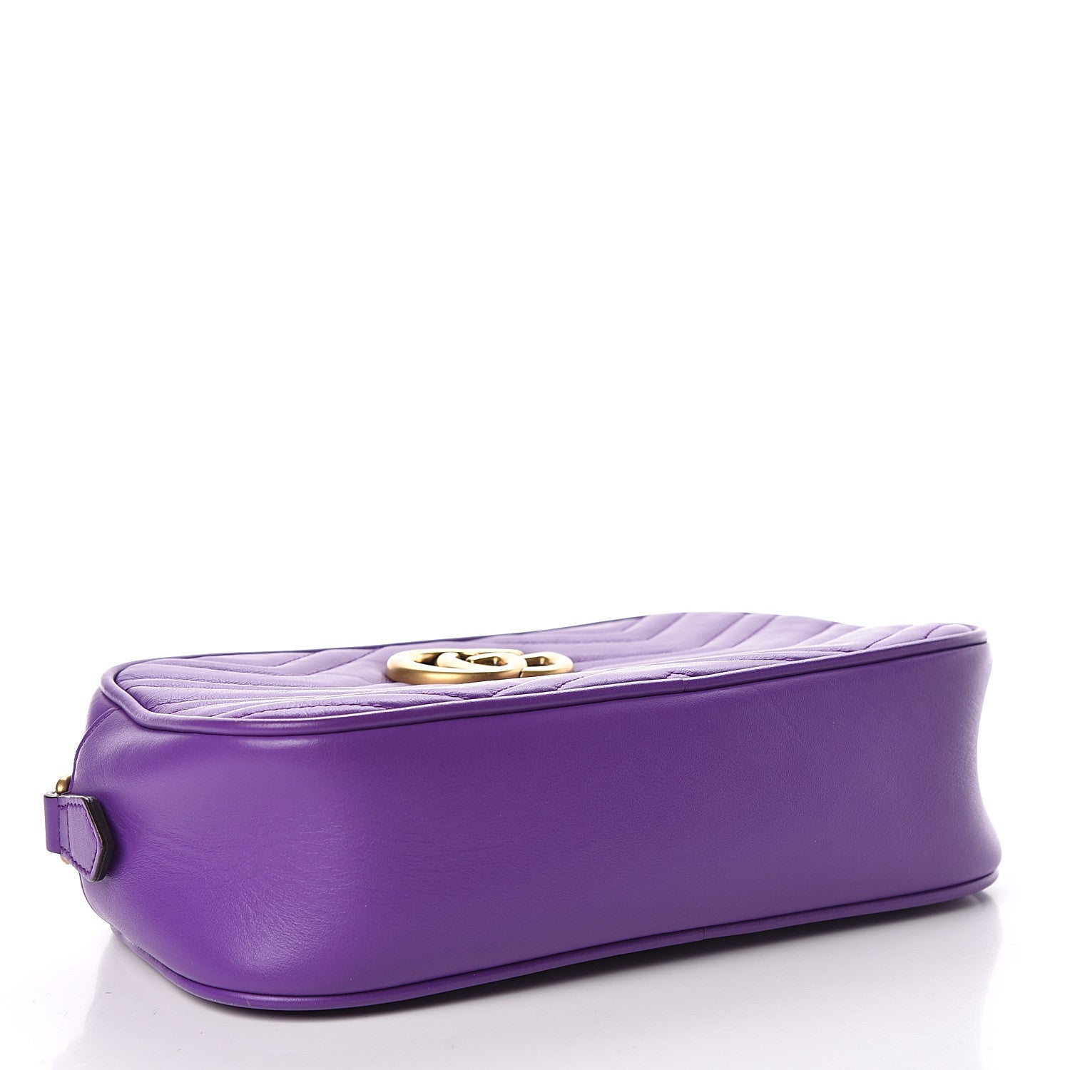 Gucci Calfskin Matelasse Small GG Marmont Chain Shoulder Bag Shine Purple 4 of 10