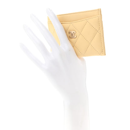 Chanel Lambskin Quilted Card Holder Yellow 2 of 9