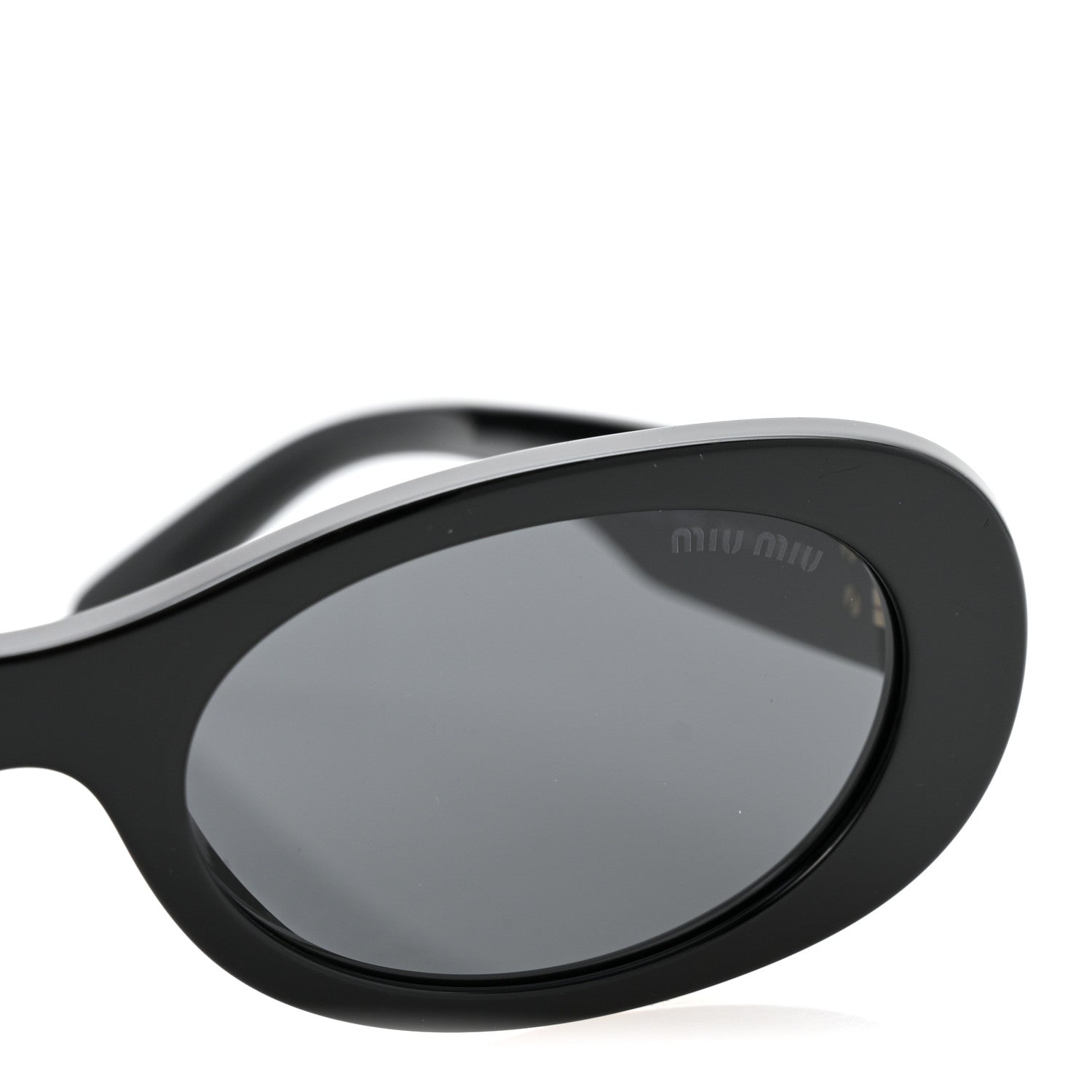 Miu Miu Acetate Oval Sunglasses SMU 06Z Black 1836273 – FASHIONPHILE