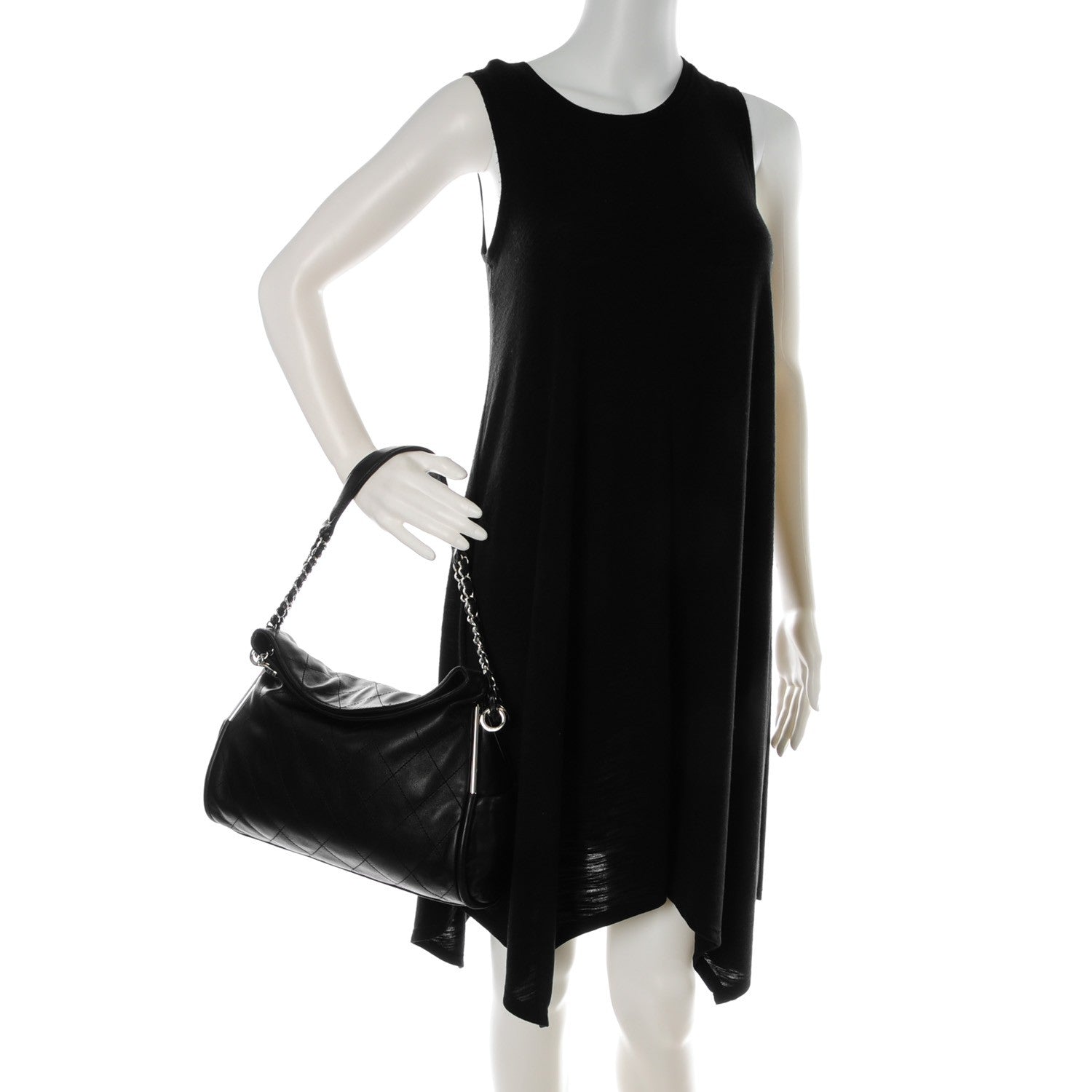 Chanel Lambskin Stitched Medium Ultimate Soft Tote Black 2 of 9