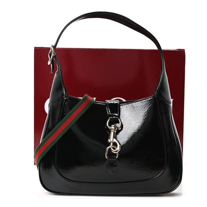 Gucci Patent Calfskin Small Jackie Shoulder Bag Black 11 of 11