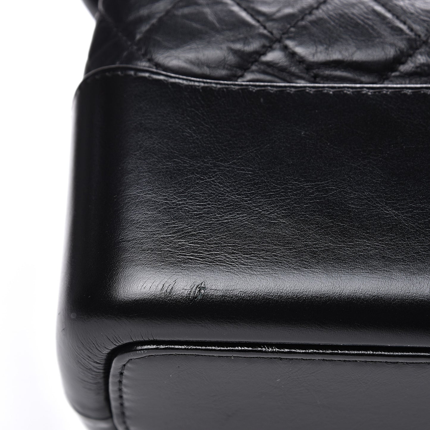 Aged Calfskin Quilted Maxi Gabrielle Hobo Black