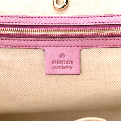 Gucci Monogram Large Heart Bit Charm Top Handle Tote Pink 5 of 11