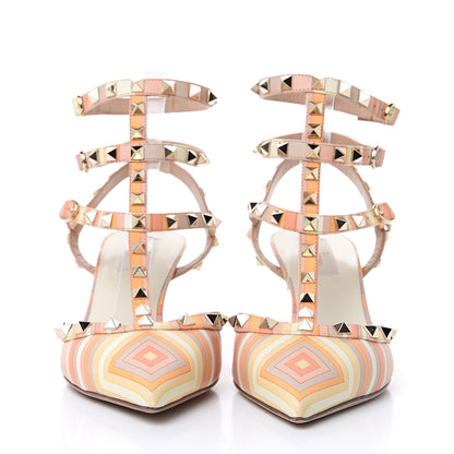 Valentino Garavani Nappa Native Couture 1975 Rockstud Ankle Strap 65mm Pumps 40 Mandarin Sorbet 2 of 7