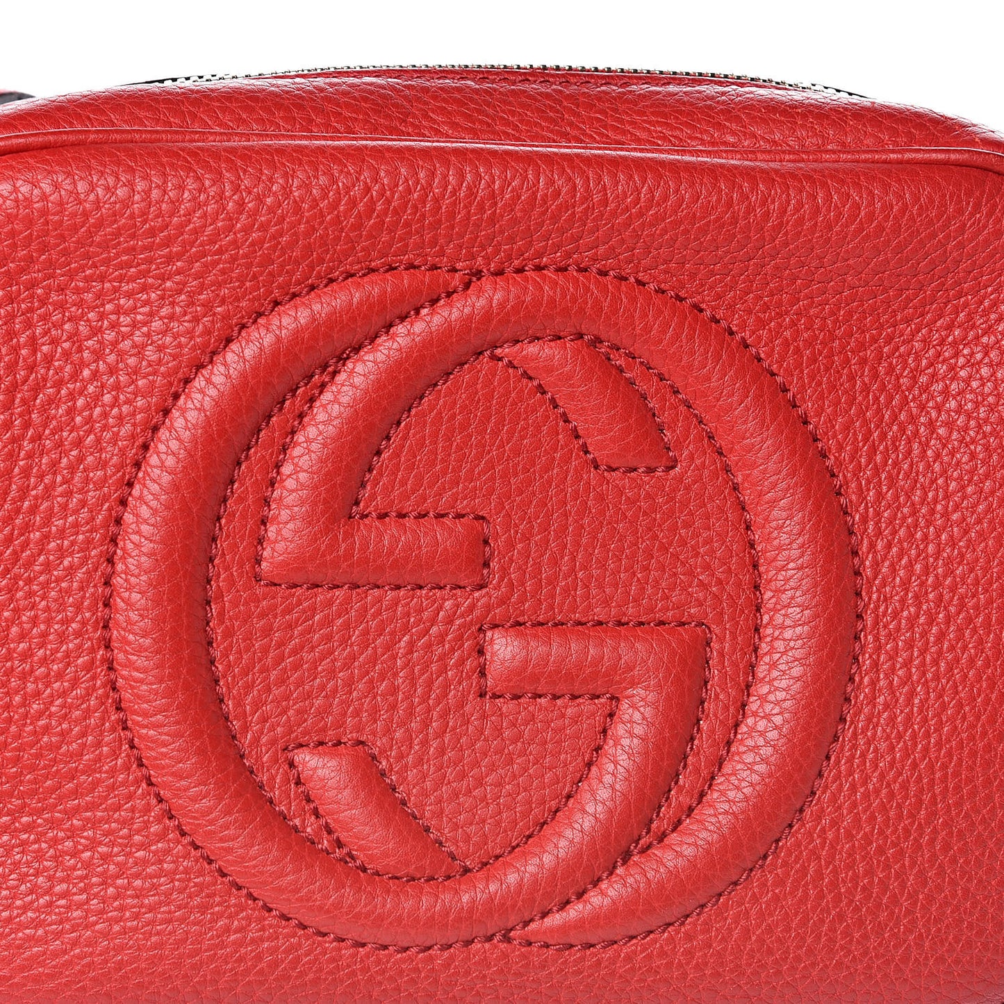 Pebbled Calfskin Small Soho Disco Bag Tabasco Red
