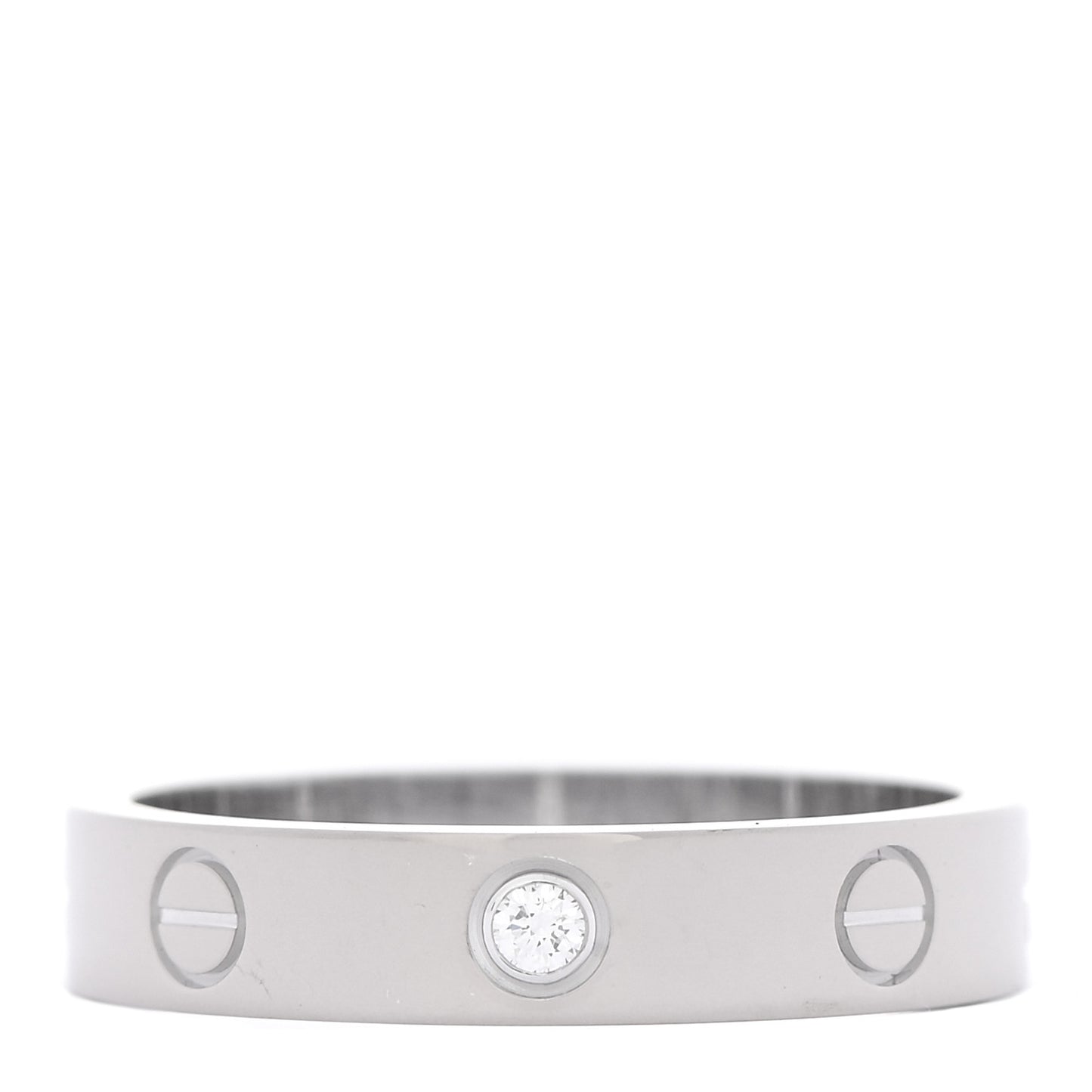 18K White Gold Diamond 4mm LOVE Wedding Band Ring 54 6.75