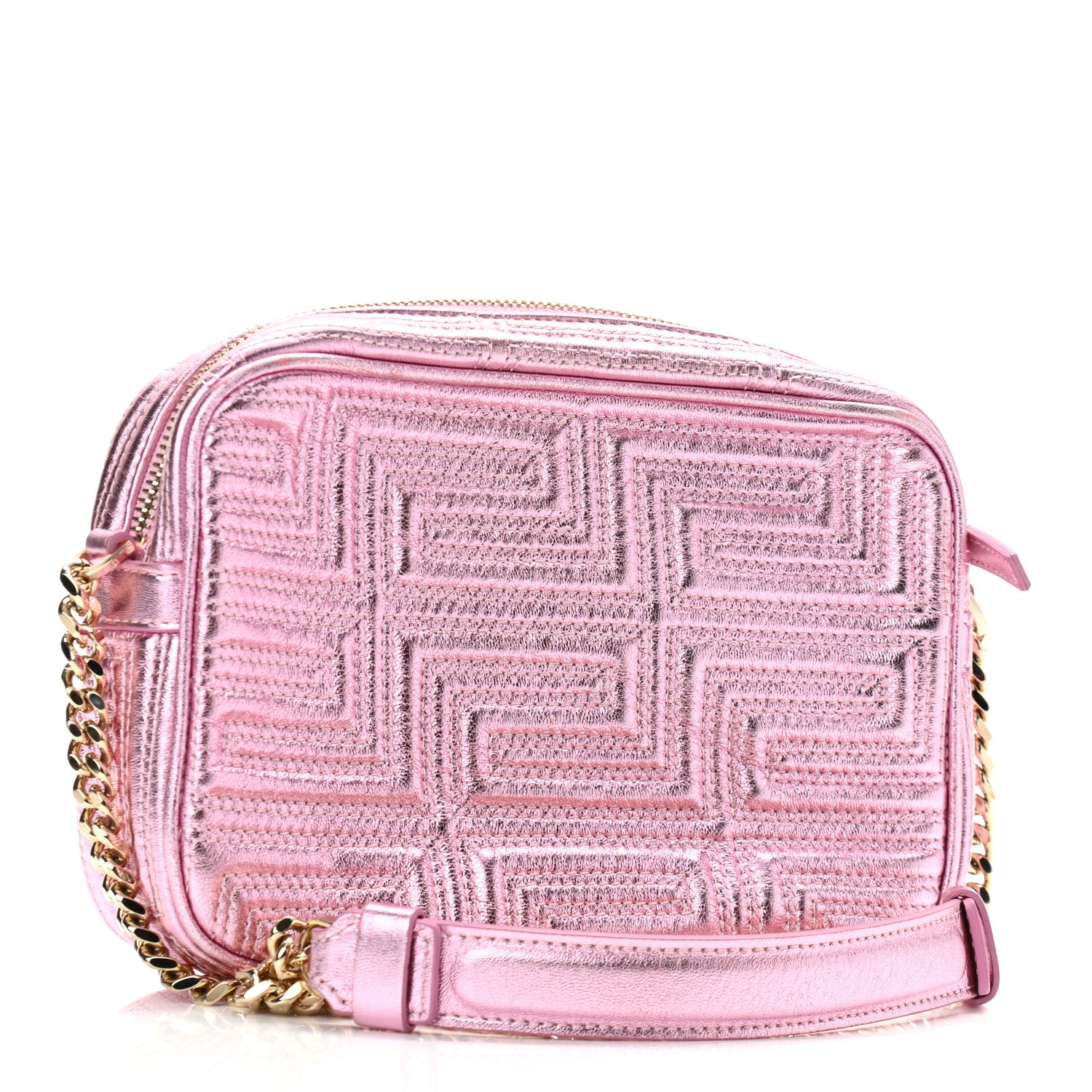 Versace Metallic Nappa Quilted Icon Camera Bag Rosa 3 of 9