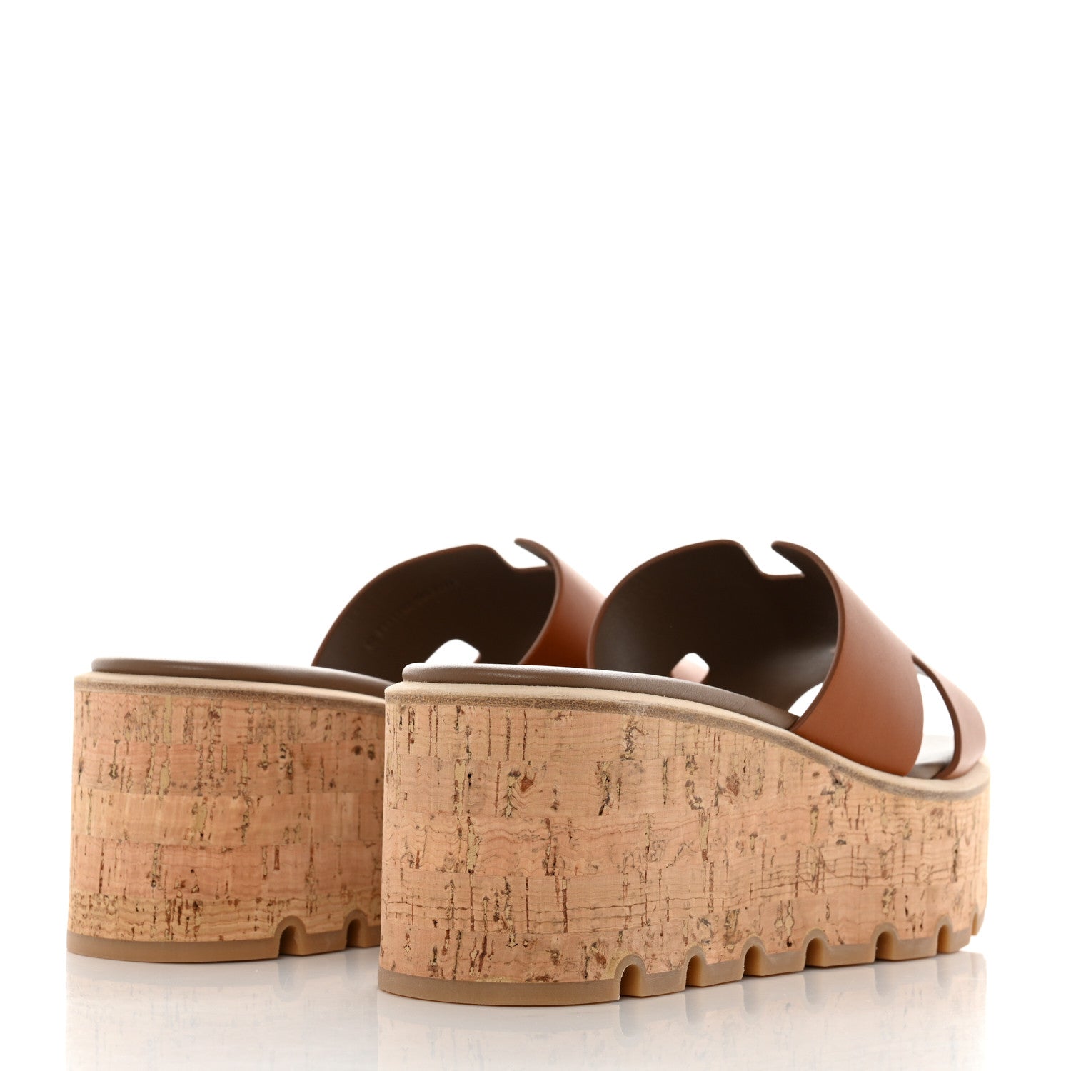 Hermes Calfskin Cork Eze 30 Sandals 38 Marron Glaise 4 of 9