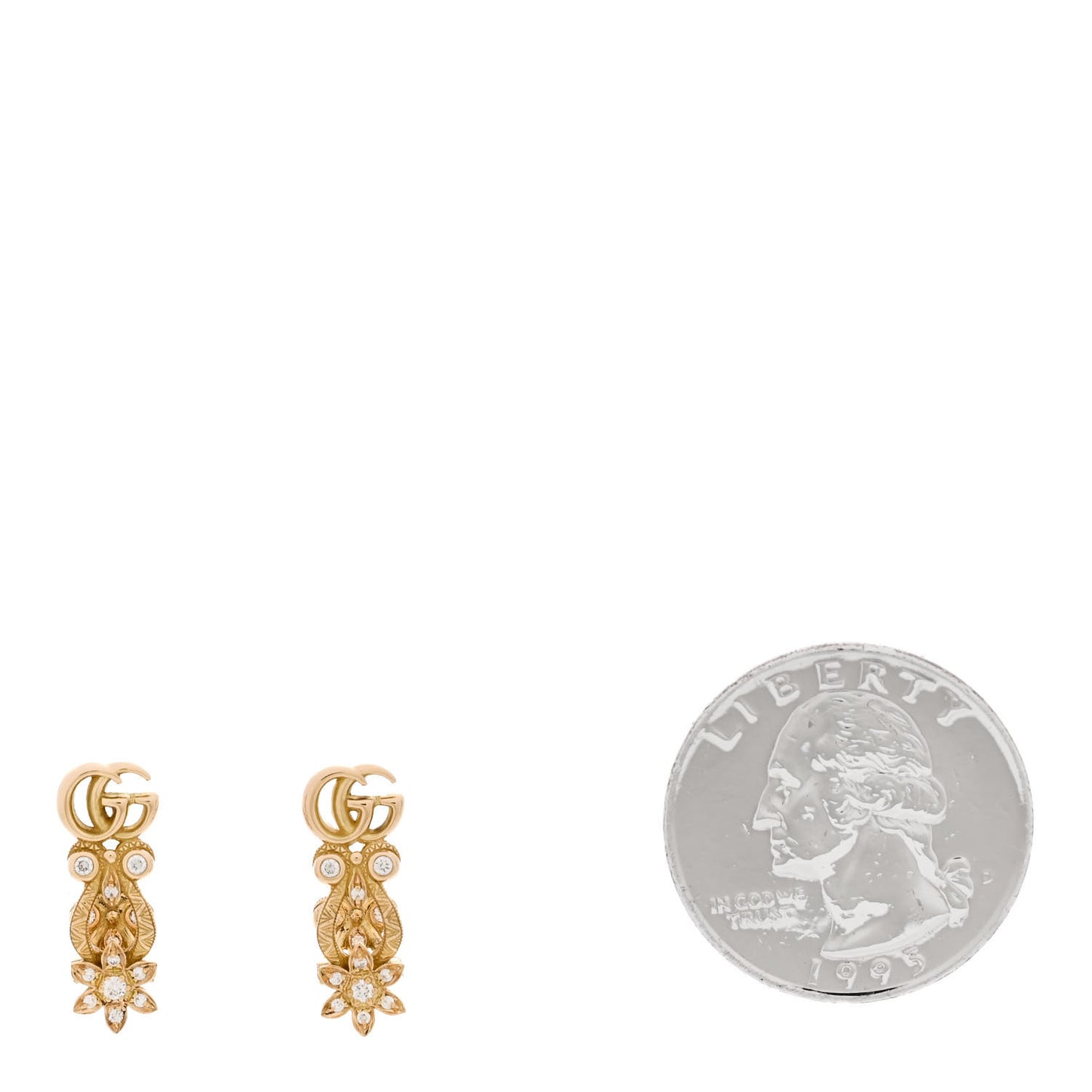 18K Yellow Gold Diamond Flora Pave Earrings