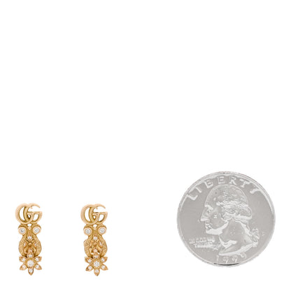 Gucci 18K Yellow Gold Diamond Flora Pave Earrings 2 of 5