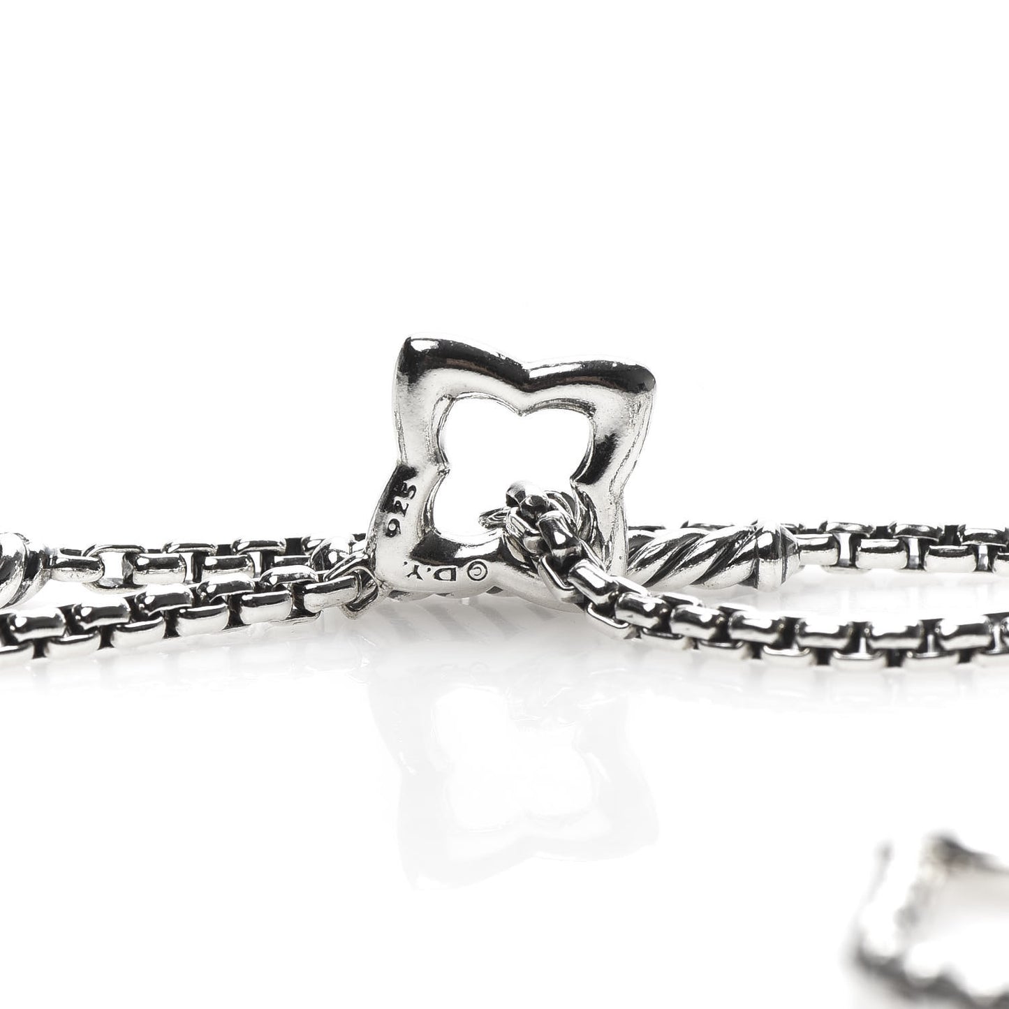 Sterling Silver 25mm Quatrefoil Chain Necklace