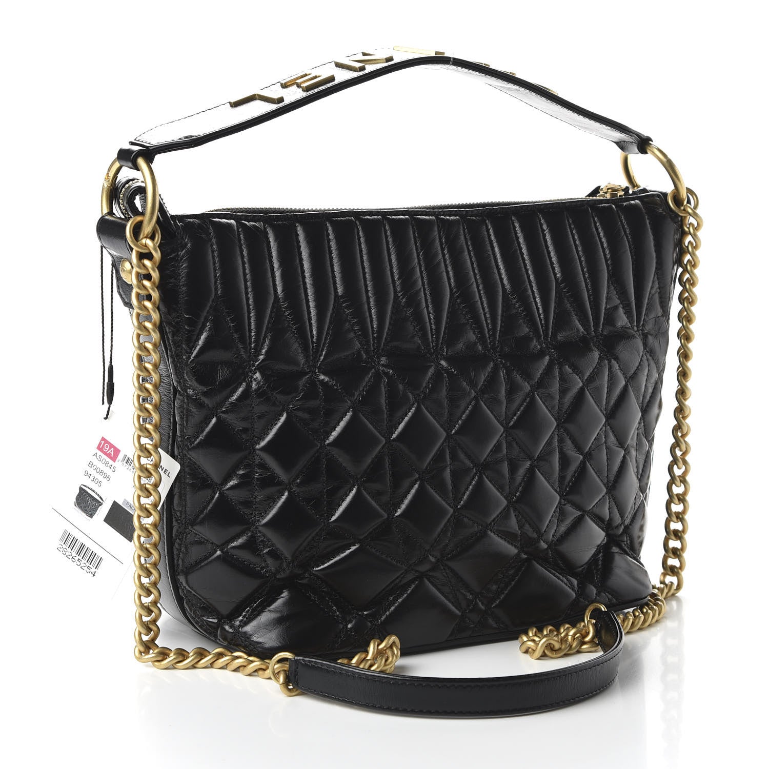 Chanel Glazed Calfskin Quilted State Of The Art Hobo Black 3 of 10