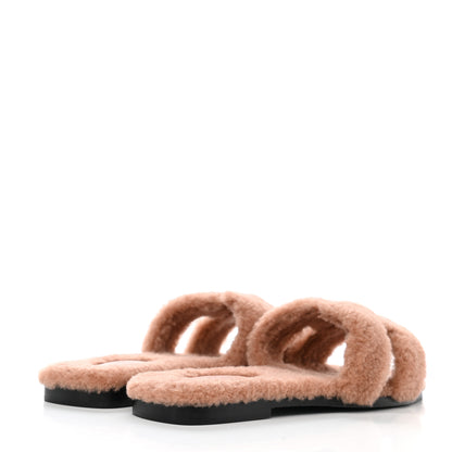 Hermes Woolskin Oran Sandals 38 Rose Aube 4 of 9