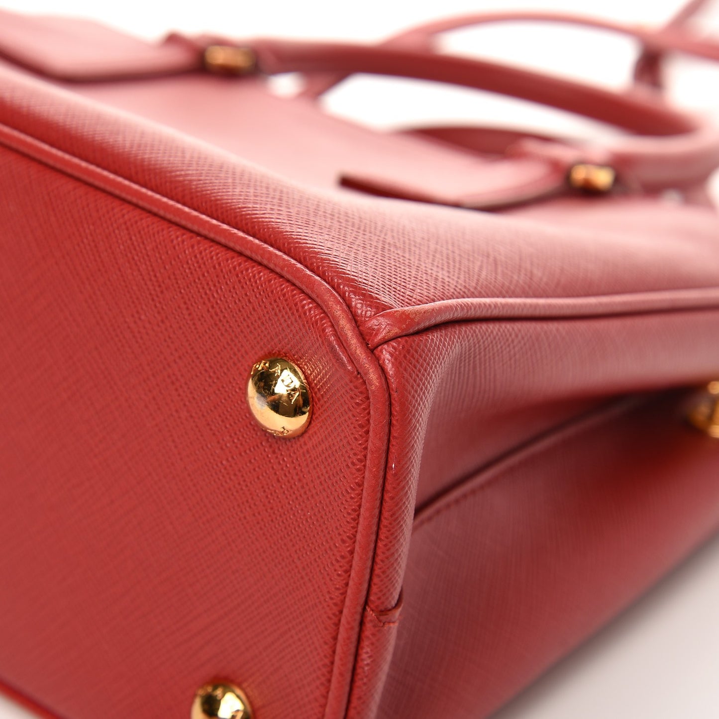 Saffiano Mini Galleria Double Zip Tote Fuoco