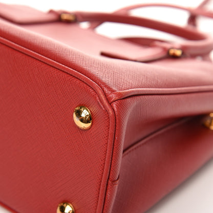 Prada Saffiano Mini Galleria Double Zip Tote Fuoco 12 of 13