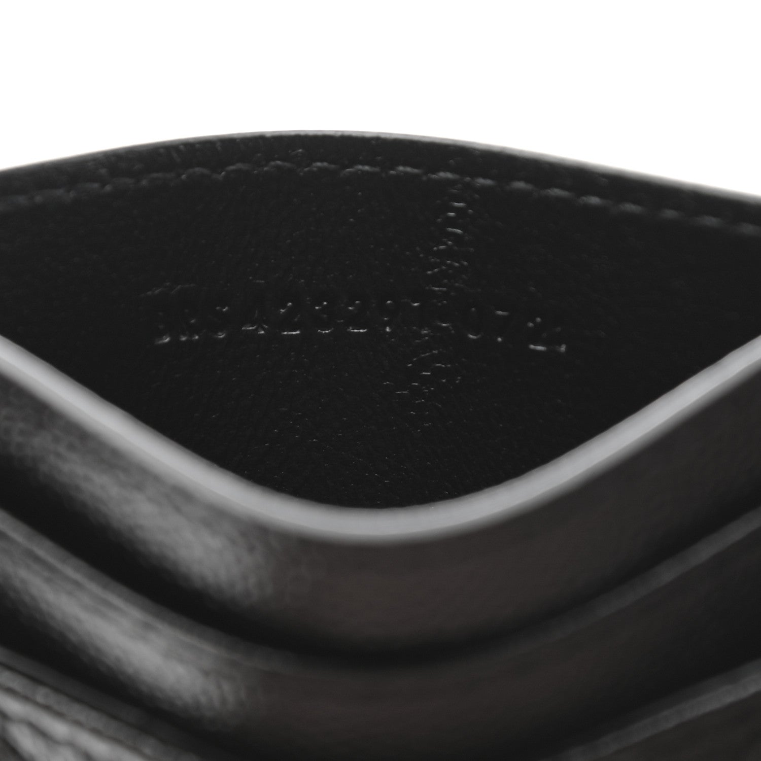Saint Laurent Grain De Poudre Matelasse Chevron Monogram Credit Card Case Black 7 of 8